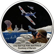 1 Dollar - Elizabeth II Bombing of Darwin, Niue, 2012 reverse image