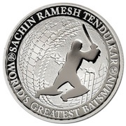 1 Dollar - Elizabeth II Sachin R. Tendulkar, Niue, 2013 reverse image