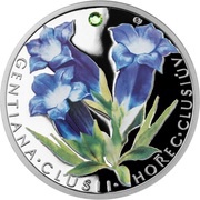 1 Dollar - Elizabeth II Clusius' gentian, Niue, 2013 reverse image