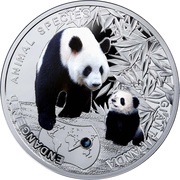 1 Dollar - Elizabeth II Giant Panda, Niue, 2014 reverse image