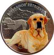 1 Dollar - Elizabeth II Labrador Retriever, Niue, 2014 reverse image