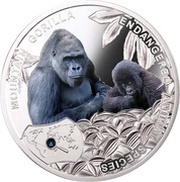 1 Dollar - Elizabeth II Mountain Gorilla, Niue, 2014 reverse image