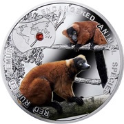 1 Dollar - Elizabeth II Red Ruffed Lemur, Niue, 2014 reverse image