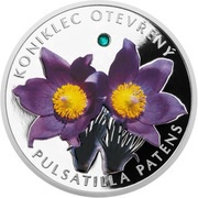 1 Dollar - Elizabeth II Eastern pasqueflower, Niue, 2014 reverse image