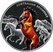 1 Dollar - Elizabeth II Australian Brumbies, Niue, 2014 reverse image