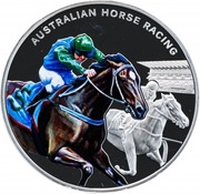 1 Dollar - Elizabeth II Australian Horse Racing, Niue, 2014 reverse image
