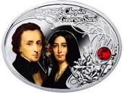 1 Dollar - Elizabeth II Frédéric Chopin and George Sand, Niue, 2014 reverse image