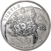 1 Dollar - Elizabeth II Turtle, Niue, 2014-2018 reverse image