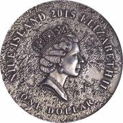 1 Dollar - Elizabeth II Lunar meteorite NWA 5000 obverse image