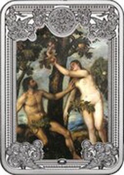1 Dollar - Elizabeth II Adam and Eve, Niue, 2015 reverse image