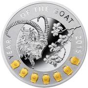 1 Dollar - Elizabeth II Year of the Goat, Niue, 2015 reverse image