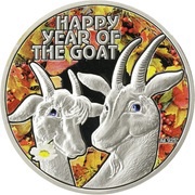 1 Dollar - Elizabeth II Year of the Goat, Niue, 2015 reverse image
