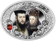 1 Dollar - Elizabeth II Sigismund II Augustus and Barbara Radziwiłł, Niue, 2015 reverse image