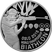 20 Roubles Biathlon, Belarus, 2016 reverse image