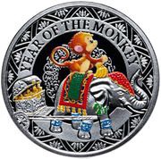 1 Dollar - Elizabeth II Year of the Monkey, Niue, 2016 reverse image