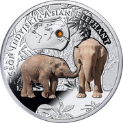 1 Dollar - Elizabeth II Asian Elephant, Niue, 2016 reverse image