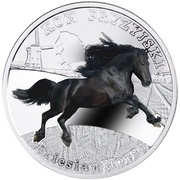 1 Dollar - Elizabeth II Friesian Horse, Niue, 2016 reverse image