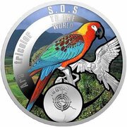 1 Dollar - Elizabeth II Ara Tricolor, Niue, 2016 reverse image