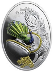 1 Dollar - Elizabeth II Egg with a Peacock, Niue, 2017 reverse image