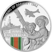 1 Dollar - Elizabeth II Bombing of Darwin, Niue, 2017 reverse image