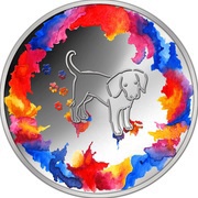 1 Dollar - Elizabeth II Splashing Dog, Niue, 2018 reverse image