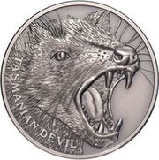 1 Dollar - Elizabeth II Tasmanian Devil, Niue, 2019 reverse image