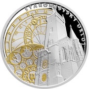 1 Dollar - Elizabeth II Prague Astronomical Clock, Niue, 2020 reverse image