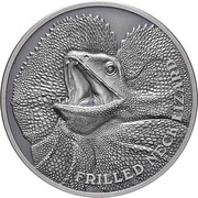 1 Dollar - Elizabeth II Frilled Neck Lizard, Niue, 2020 reverse image