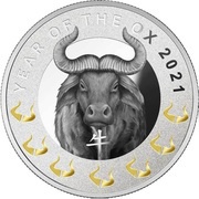 1 Dollar - Elizabeth II Year of the Ox, Niue, 2021 reverse image