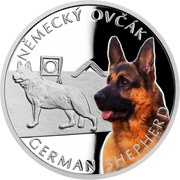 1 Dollar - Elizabeth II German Shepherd, Niue, 2021 reverse image