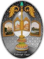 1 Dollar - Elizabeth II Egg with Rotating Miniatures, Niue, 2021 reverse image