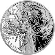 1 Dollar - Elizabeth II Merlin and Dragons, Niue, 2021 reverse image