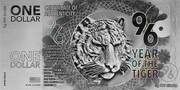 1 Dollar - Elizabeth II Year of the Tiger, Niue, 2022 reverse image