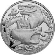 1 Dollar - Elizabeth II Shark vs. Crocodile, Niue, 2022 reverse image