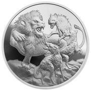 1 Dollar - Elizabeth II Lion vs. Hyenas, Niue, 2022 reverse image