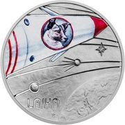 1 Dollar - Elizabeth II Laika, Niue, 2022 reverse image