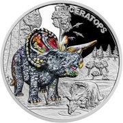 1 Dollar - Elizabeth II Triceratops, Niue, 2022 reverse image
