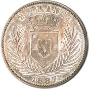 2 Francs - Léopold II reverse image