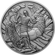 1 Dollar - Elizabeth II Tariel Fighting the Wild Beasts, Niue, 2022 reverse image