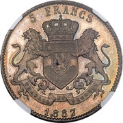 5 Francs - Léopold II reverse image