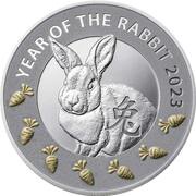 1 Dollar - Elizabeth II Posthumous; Year of the Rabbit: 7 elements, Niue, 2023 reverse image