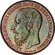 5 Francs - Léopold II Pattern strike obverse image
