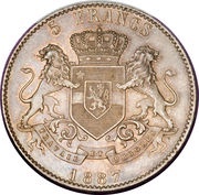 5 Francs - Léopold II reverse image
