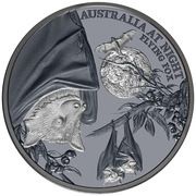 1 Dollar - Charles III Flying Fox, Niue, 2023 reverse image
