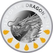 1 Dollar - Charles III Year of the Dragon: 7 elements, Niue, 2023 reverse image