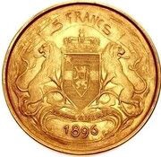 5 Francs - Léopold II Pattern reverse image