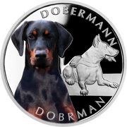 1 Dollar - Charles III Dobermann, Niue, 2023 reverse image