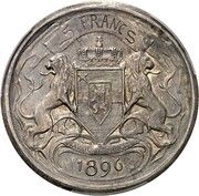 5 Francs - Léopold II Pattern reverse image