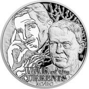 1 Dollar - Charles III Nikola Tesla and Thomas Edison, Niue, 2023 reverse image