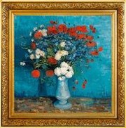 1 Dollar - Charles III Vase with Cornflowers and Poppies, Niue, 2023 reverse image